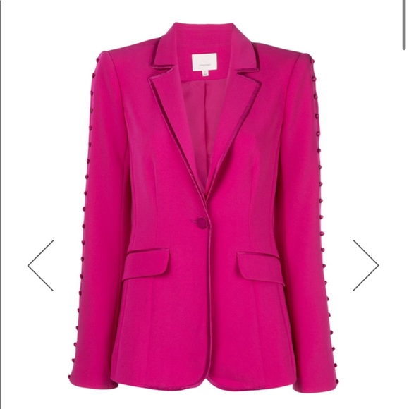 Brand NWT pink button sleeve blazer by cinq a sept - Picture 1 of 14